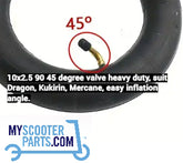 255/80 80/65-6 Tyre Inner Tube for Dragon, Mercane, Kugoo M4 Quick 3 Zero 10X Speedual Scooter 10X2.50 90 45 Degree